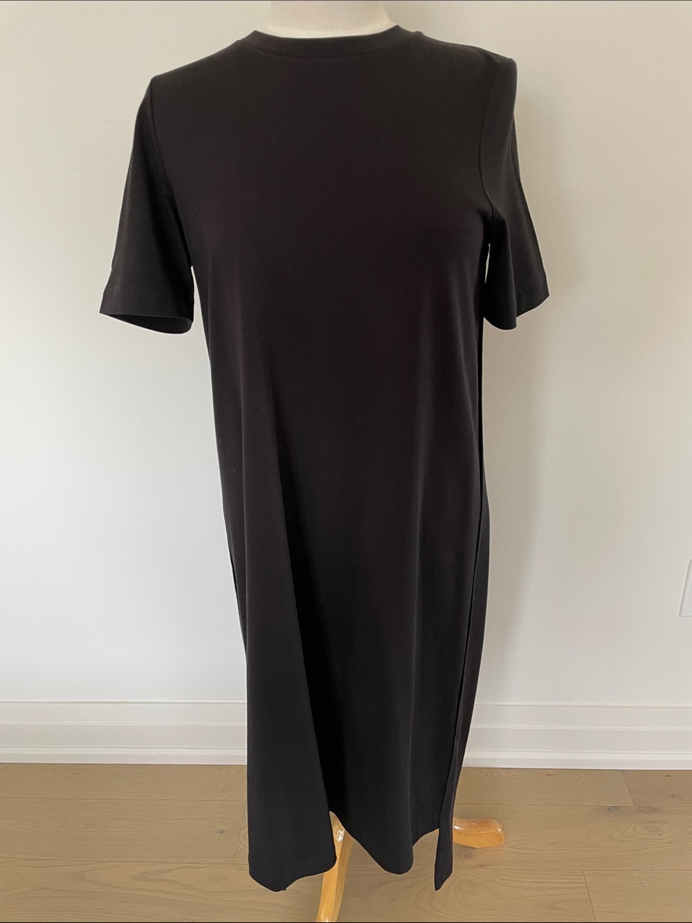 COS Black Short-Sleeve Maxi Shift Dress